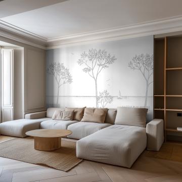 Papier peint noir et blanc